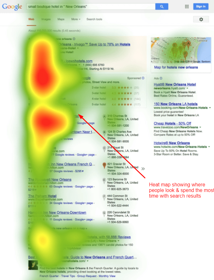 SEO Search Results Heat Map